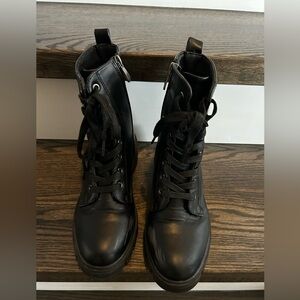 My Story Black Combat Boots